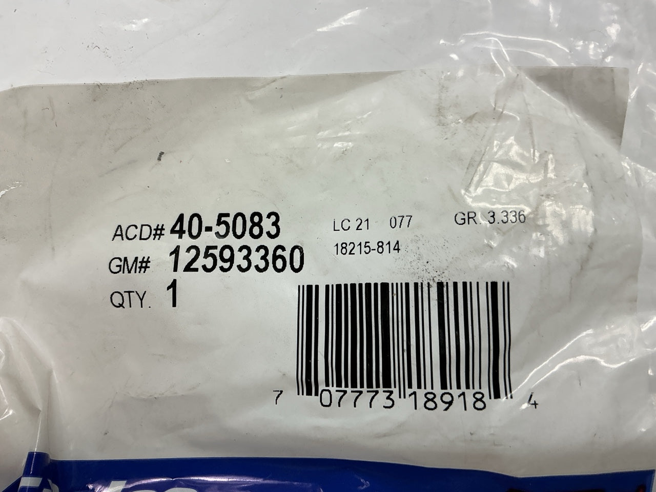 Acdelco 40-5083 Throttle Body Gasket OEM GM 12593360
