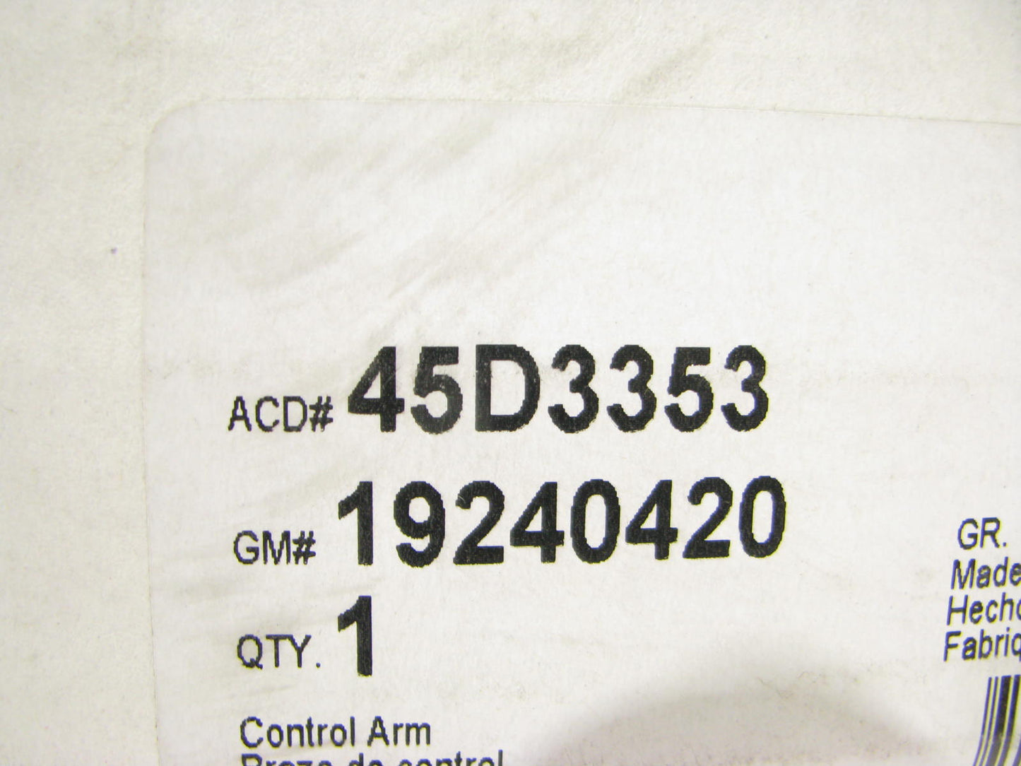 Acdelco 45D3353 Front Left Lower Control Arm With Ball Joint