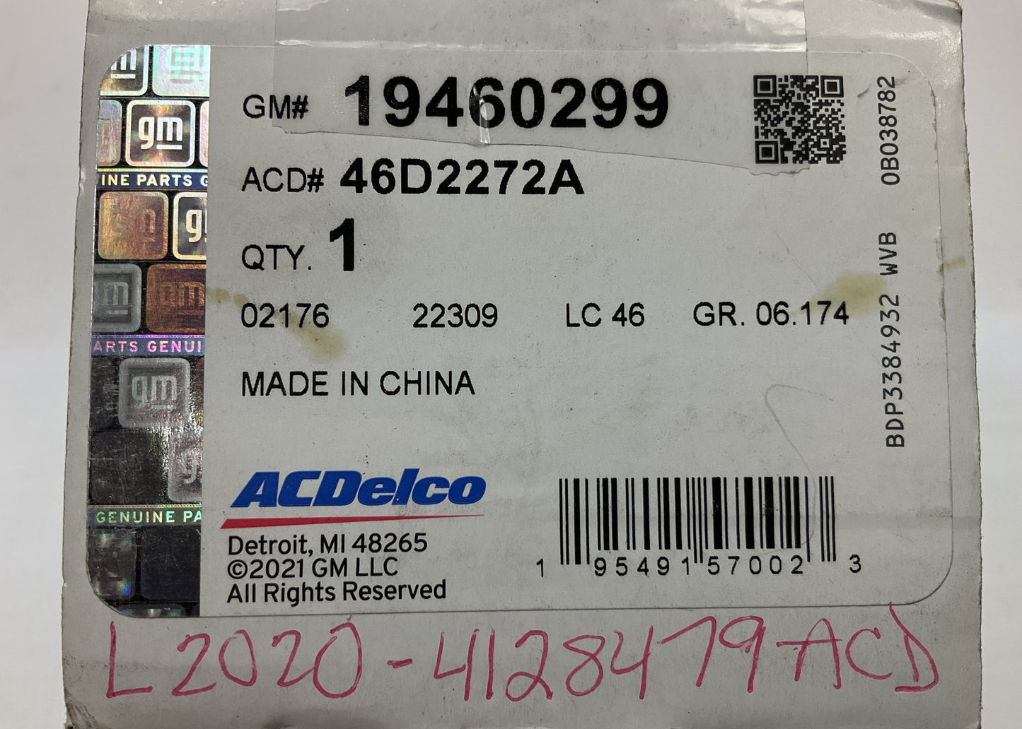 Acdelco 46D2272A Front Lower Suspension Ball Joint - 19460299