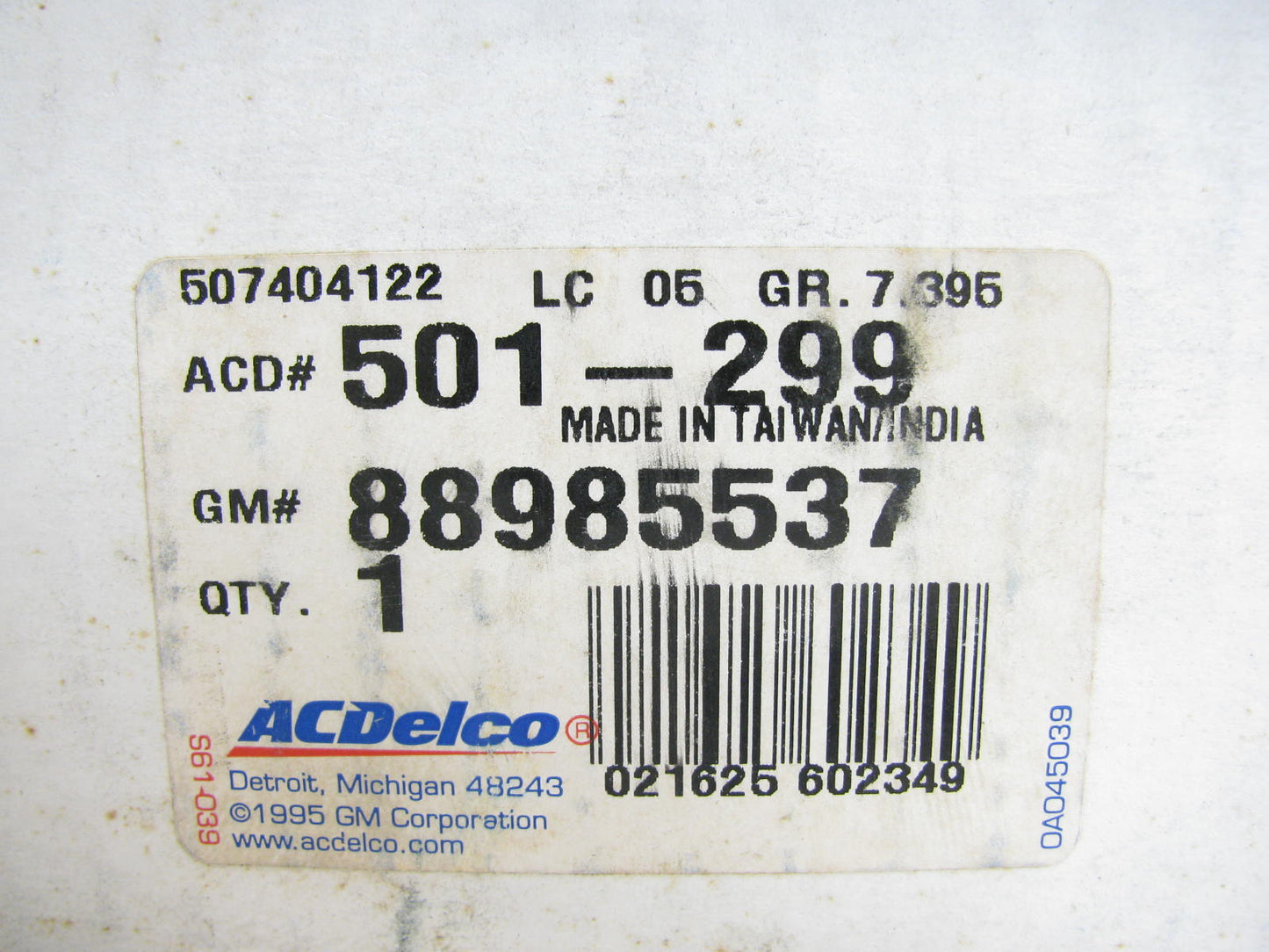 Acdelco 501-299 Front Upper Suspension Strut Mount