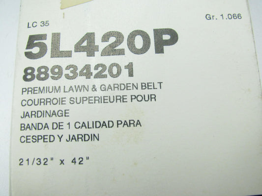Acdelco 5L420P Lawn & Garden Power Equipment Accessory Drive Belt - 5/8'' X 42''