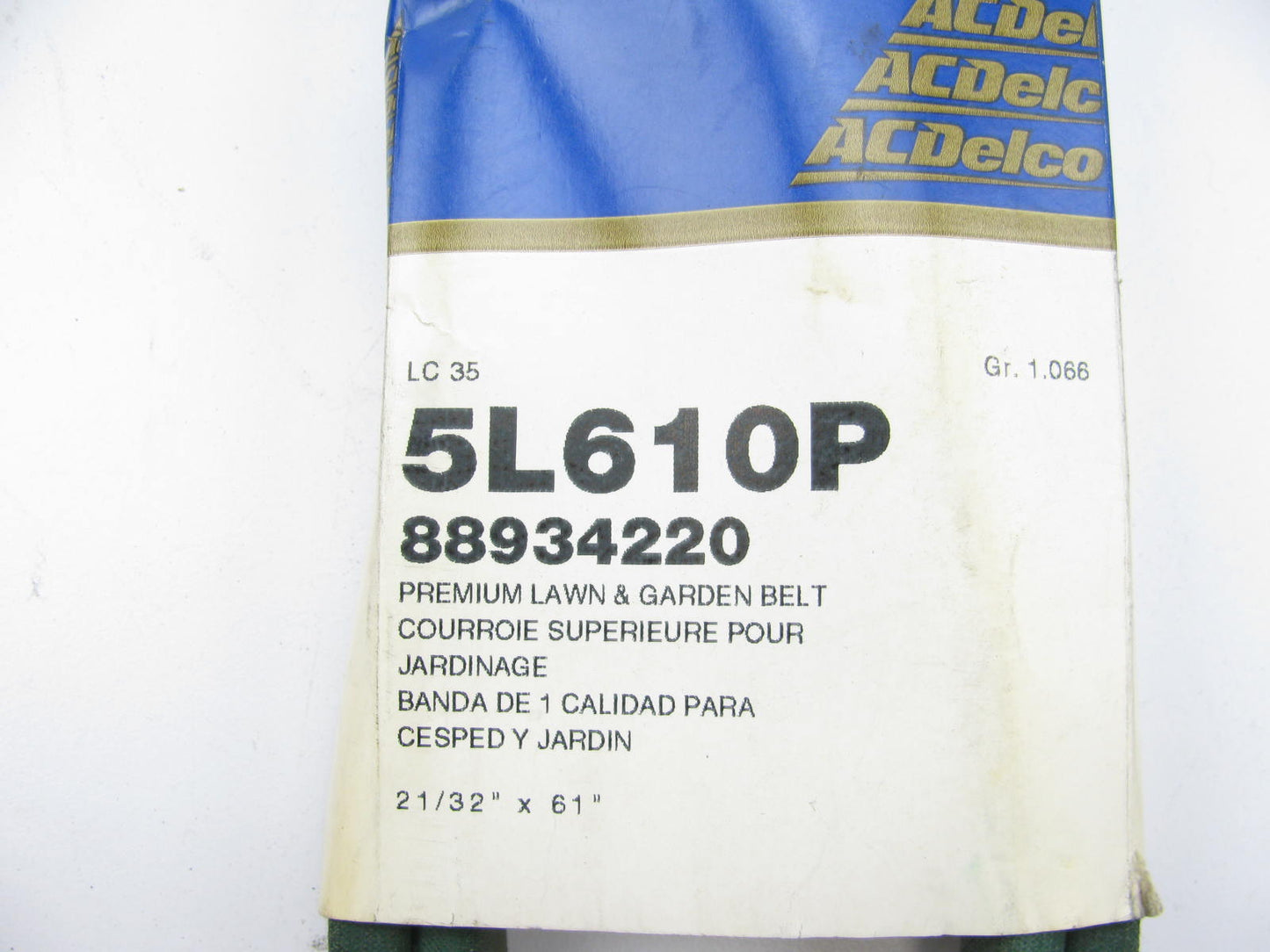 ACDelco 5L610P Lawn & Garden Power Equipment Accessory Drive Belt - 21/32'' X 61''