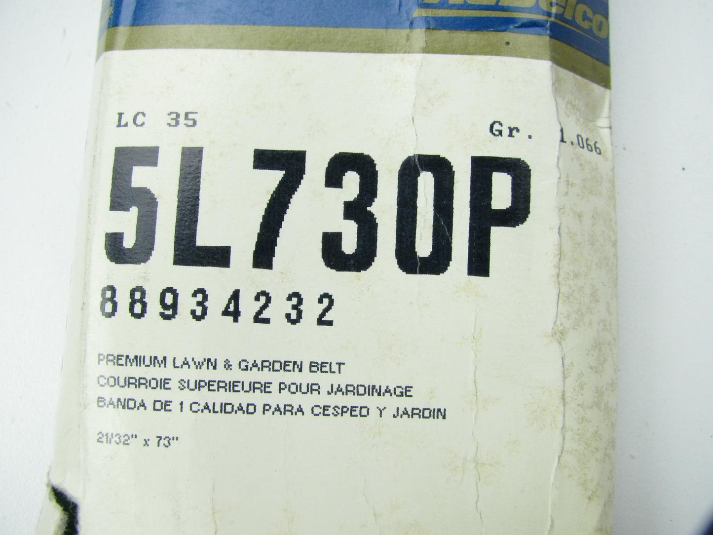 Acdelco 5L730P Lawn & Garden Power Equipment Accessory Drive Belt - 21/32'' X 73''