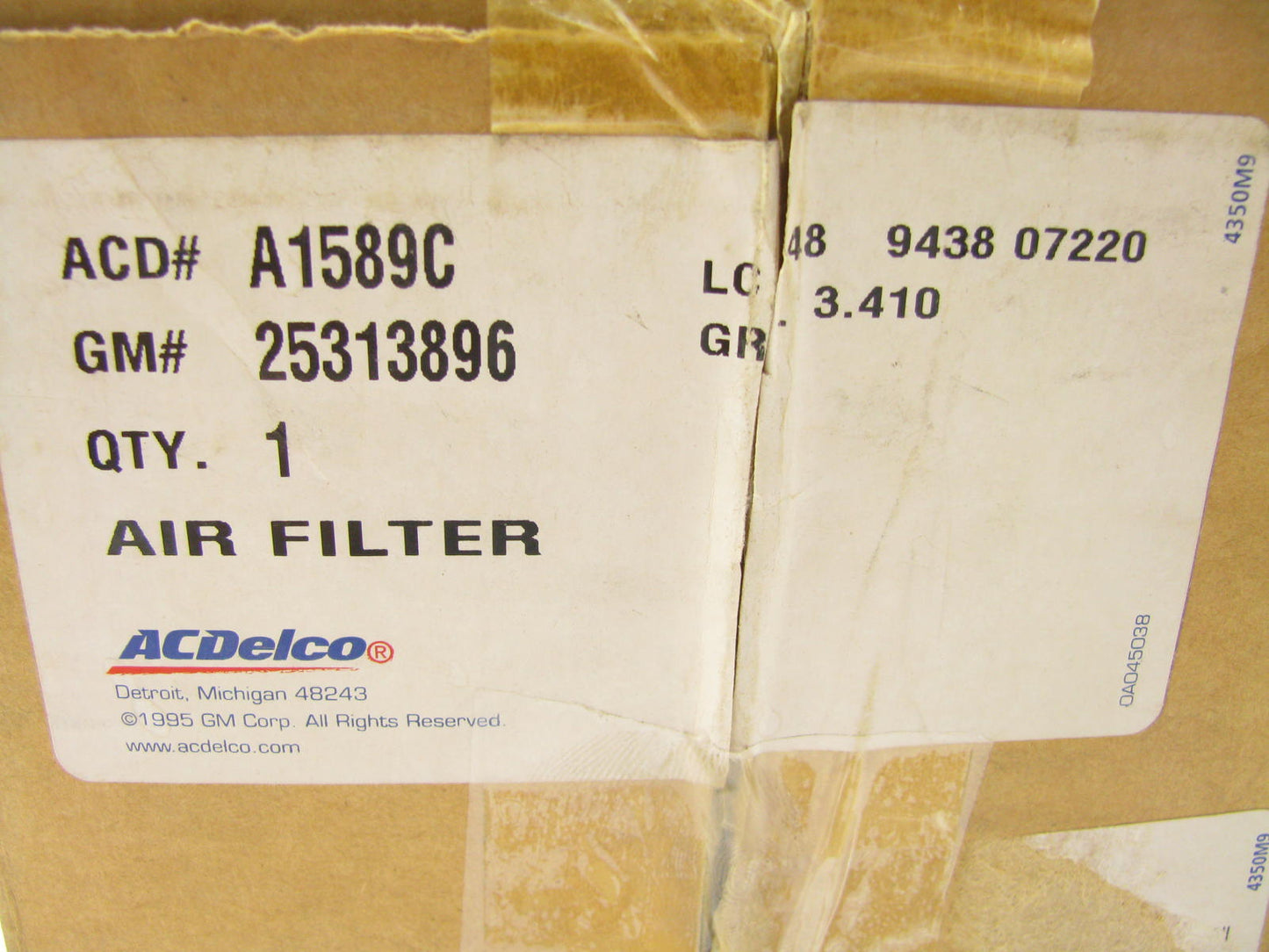 Acdelco A1589C Air Filter Replaces 6I-2500 P532500 46475 A55000 AF2199 88475
