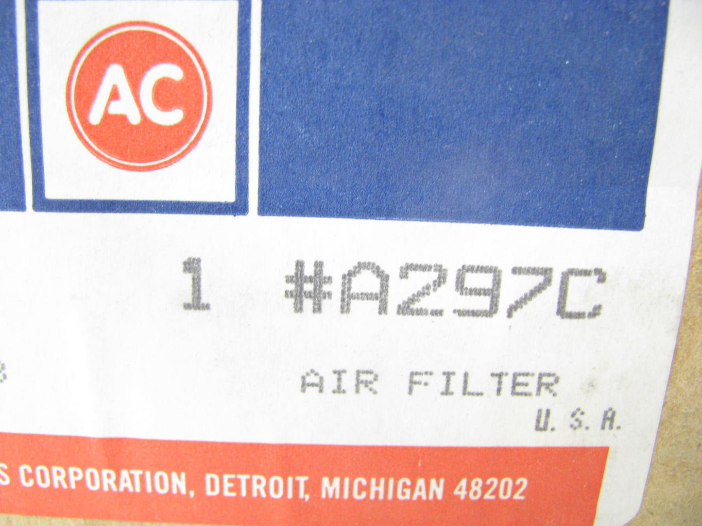 Acdelco A297C / 6424688 Air Filter Replaces: 42990 A42019 2276 LAF1275 AF1275