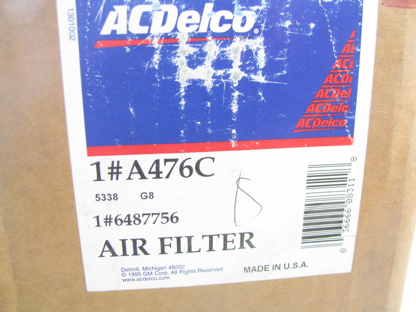 Acdelco A476C Air Filter Replaces: 42920 46643 A63157 A64560 LAF8077 6487756