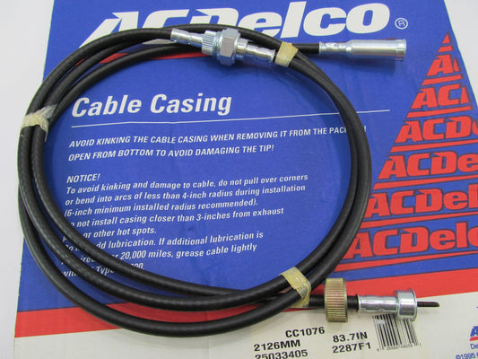 NOS Acdelco CC1076 / OEM GM 25033405 Speedometer Cable - Upper - 83.7'' Long
