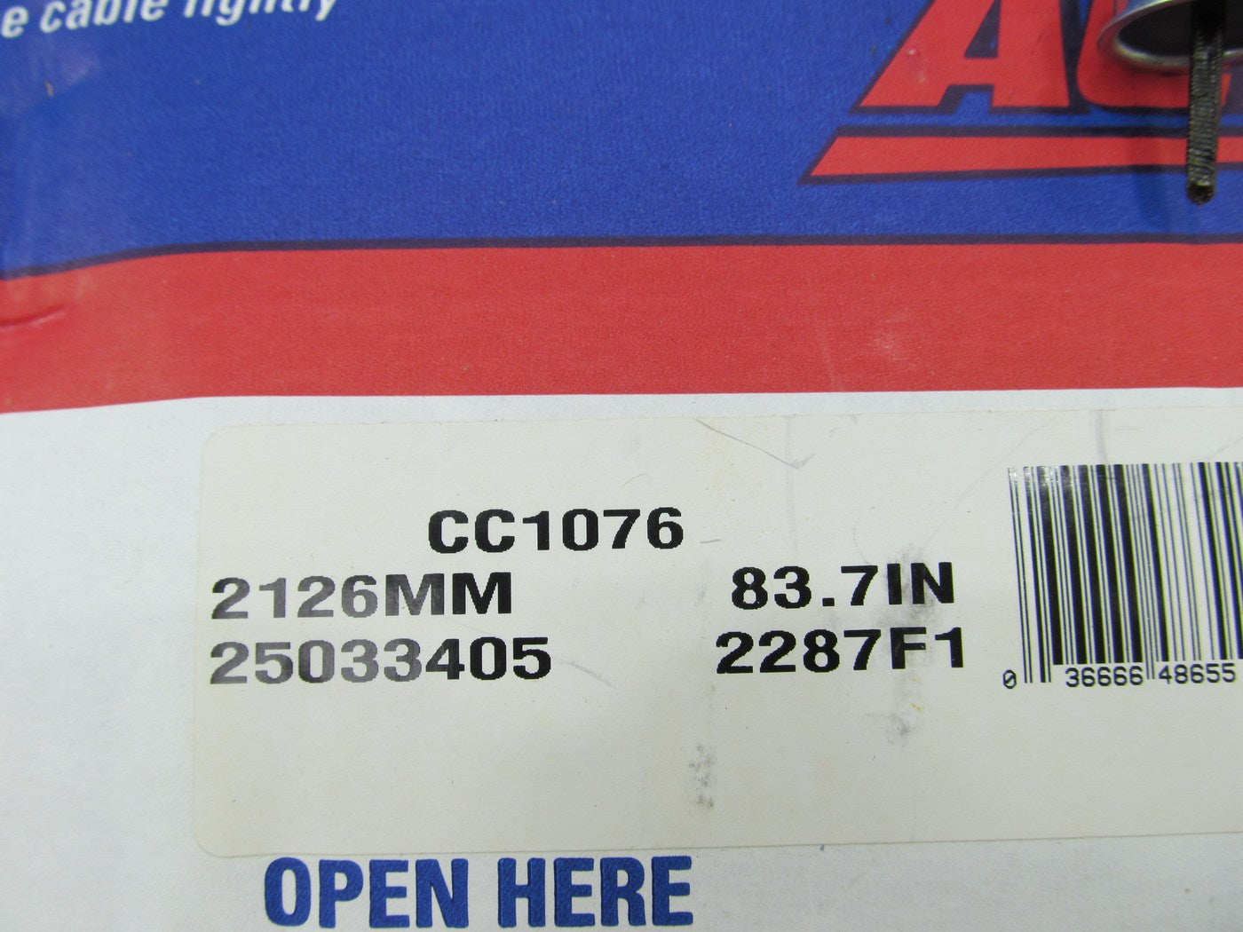 Acdelco CC1076 / 25033405 Speedometer Cable - Upper