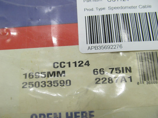 NOS Acdelco CC1124 Speedometer Cable OEM GM 25033590 66-3/4'' (66.75'') Long