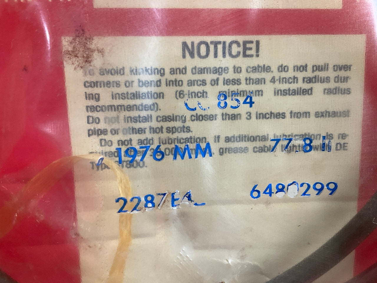 Acdelco CC854 Speedometer Cable - 6480299