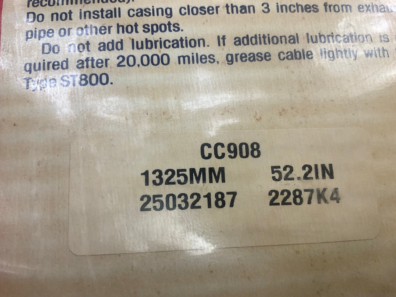 Acdelco CC908 Speedometer Cable - 25032187