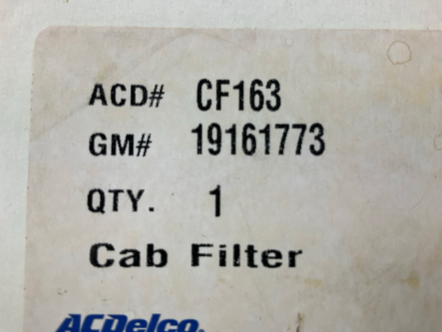 Acdelco CF163 Cabin Air Filter For 2001-2005 Toyota RAV4