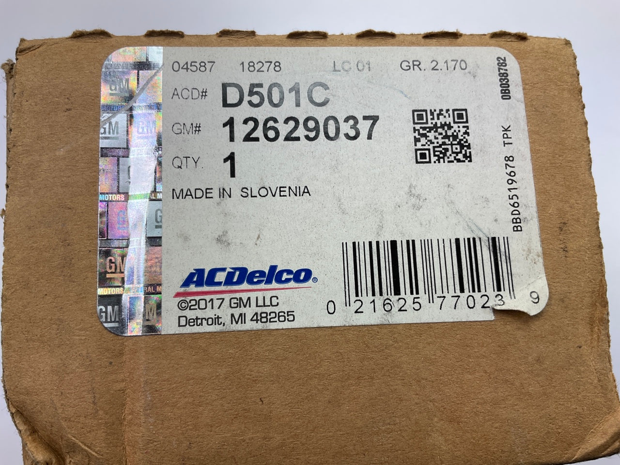 Acdelco D501C Ignition Coil OEM GM 12629037