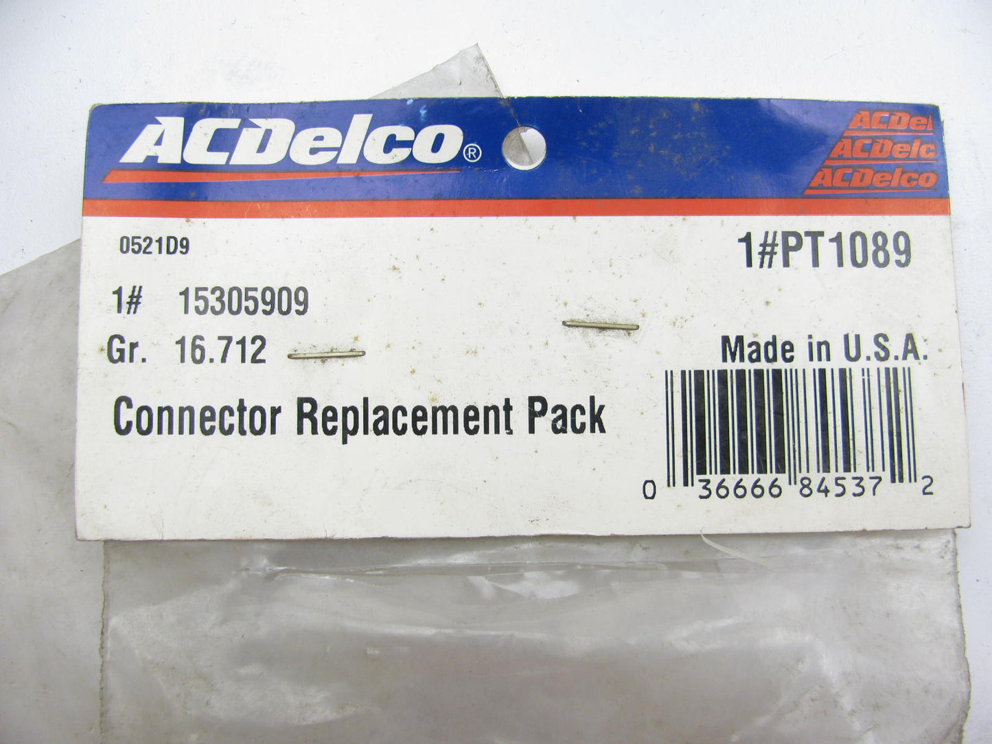 Acdelco PT1089 SRS Wiring Harness Connector Pigtail - OEM GM 15305909
