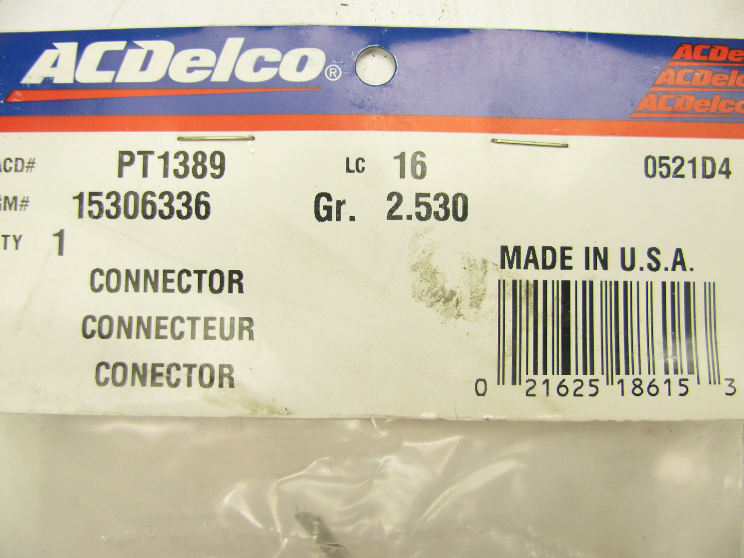 Acdelco PT1389 Tail Light Lamp Connector