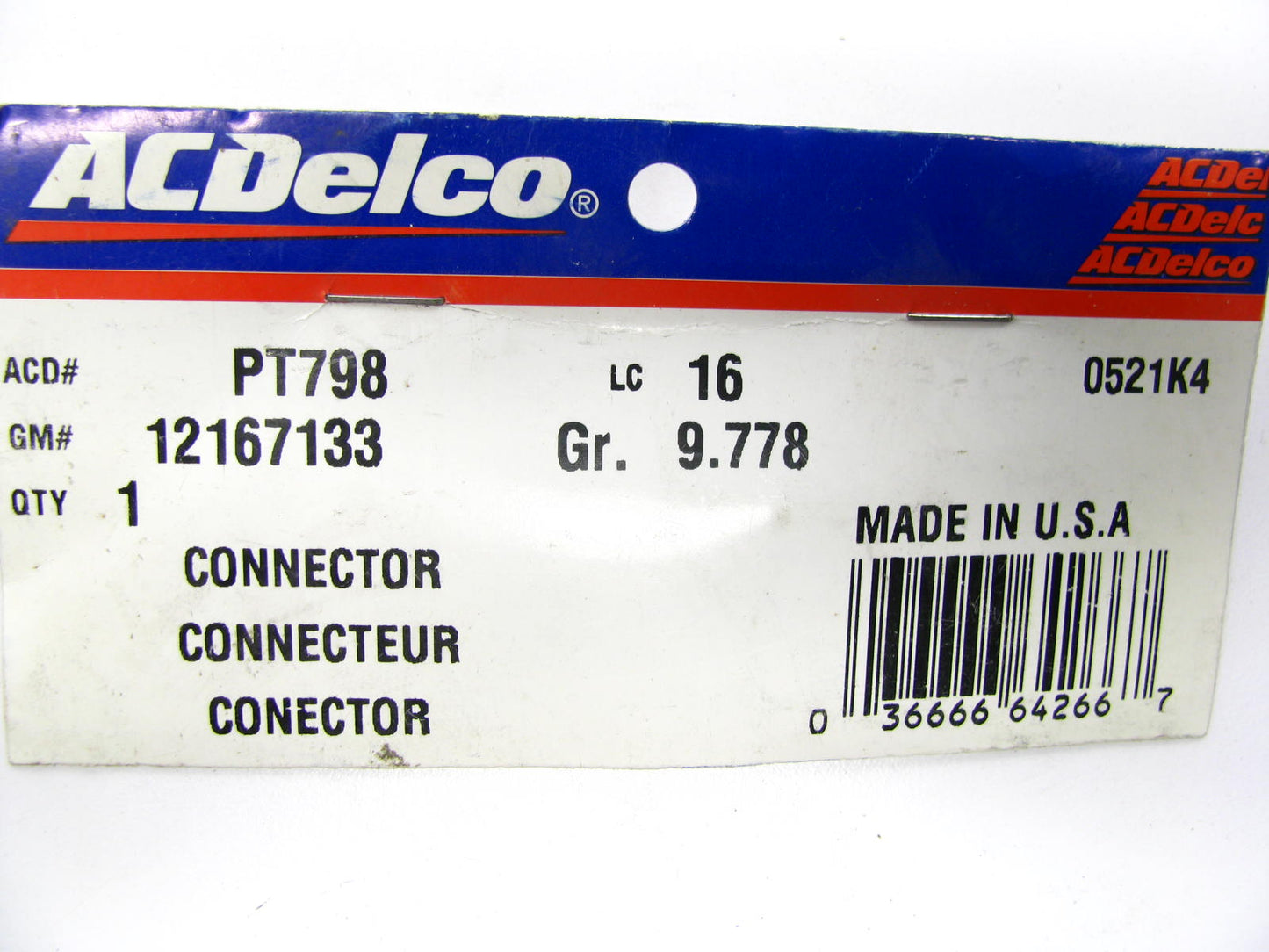 Acdelco PT798 1-Wire Connector Pigtail