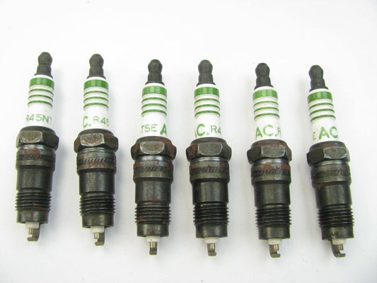(6) Acdelco R45NTSE Green Stripe Copper Resistor Spark Plugs - GM# 5614060