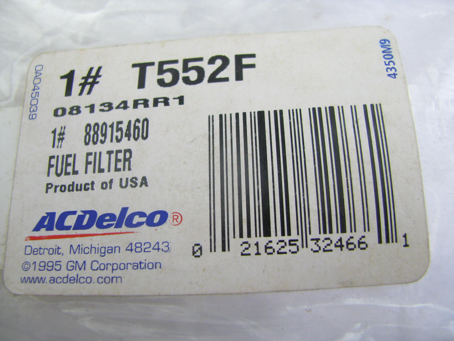 Acdelco T552F Fuel Filter Replaces C1169 33552 F60148 L552F F991 FF111 P550552