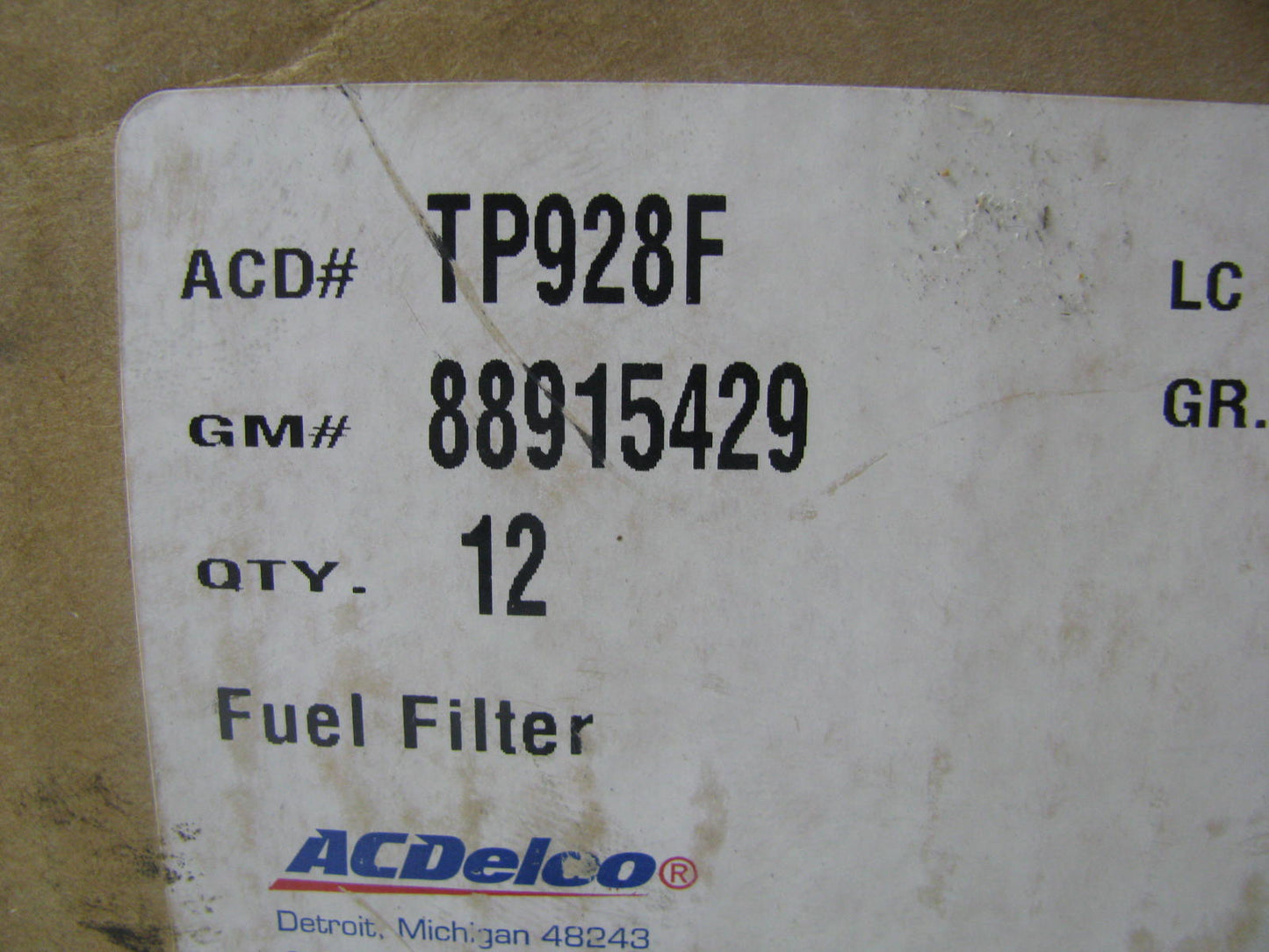 (12) Acdelco TP928F Diesel Fuel Filter Replaces P3595 33122 F50228 LFP928F