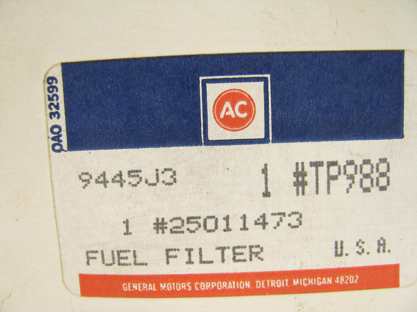 Acdelco TP988 Fuel Filter Replaces 33207 F50005 LFF200 FF839 FS1210 P552000