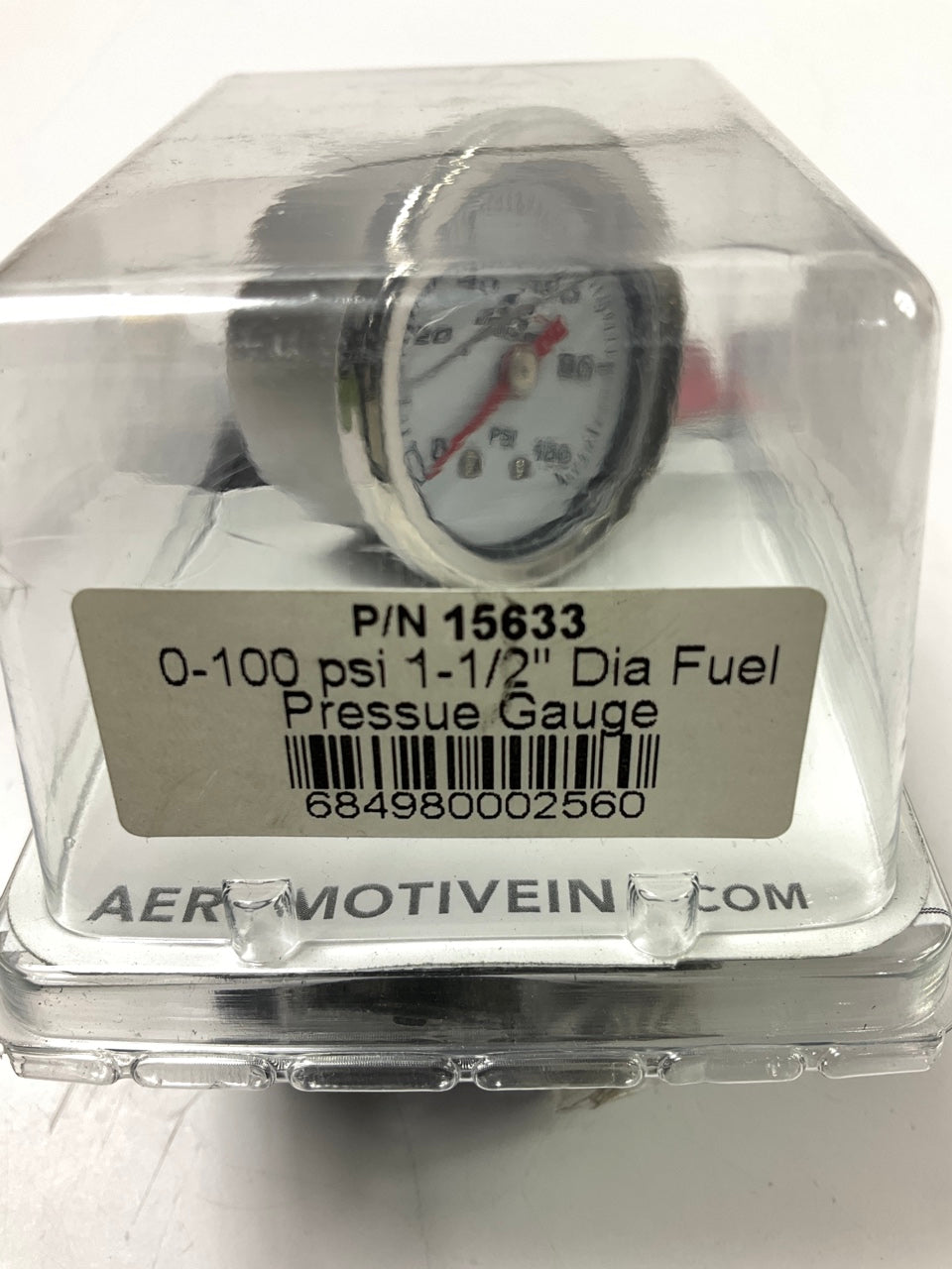 Aeromotive 15633 Fuel Pressure Gauge 0-100 PSI, 1-1/2'' Liquid Filled, 1/8'' NPT