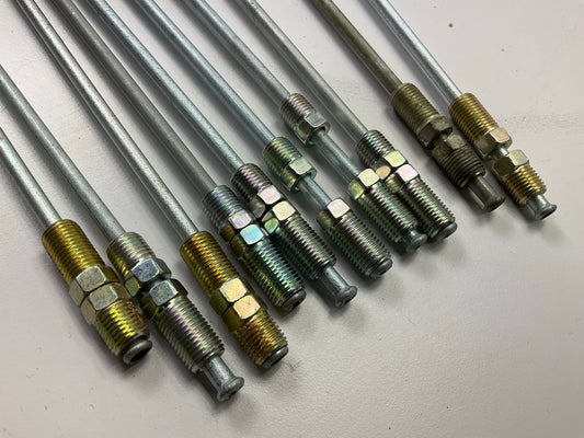 (10) AGS BL-312 Domestic Steel Brake Line, 3/16'' X 12'', 3/8-24 Thread Size