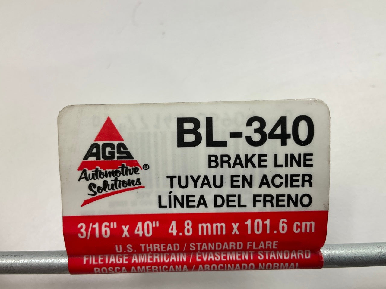 AGS BL-340 Brake Line, 3/16'' X 40'', 3/8 - 24 IN Threads