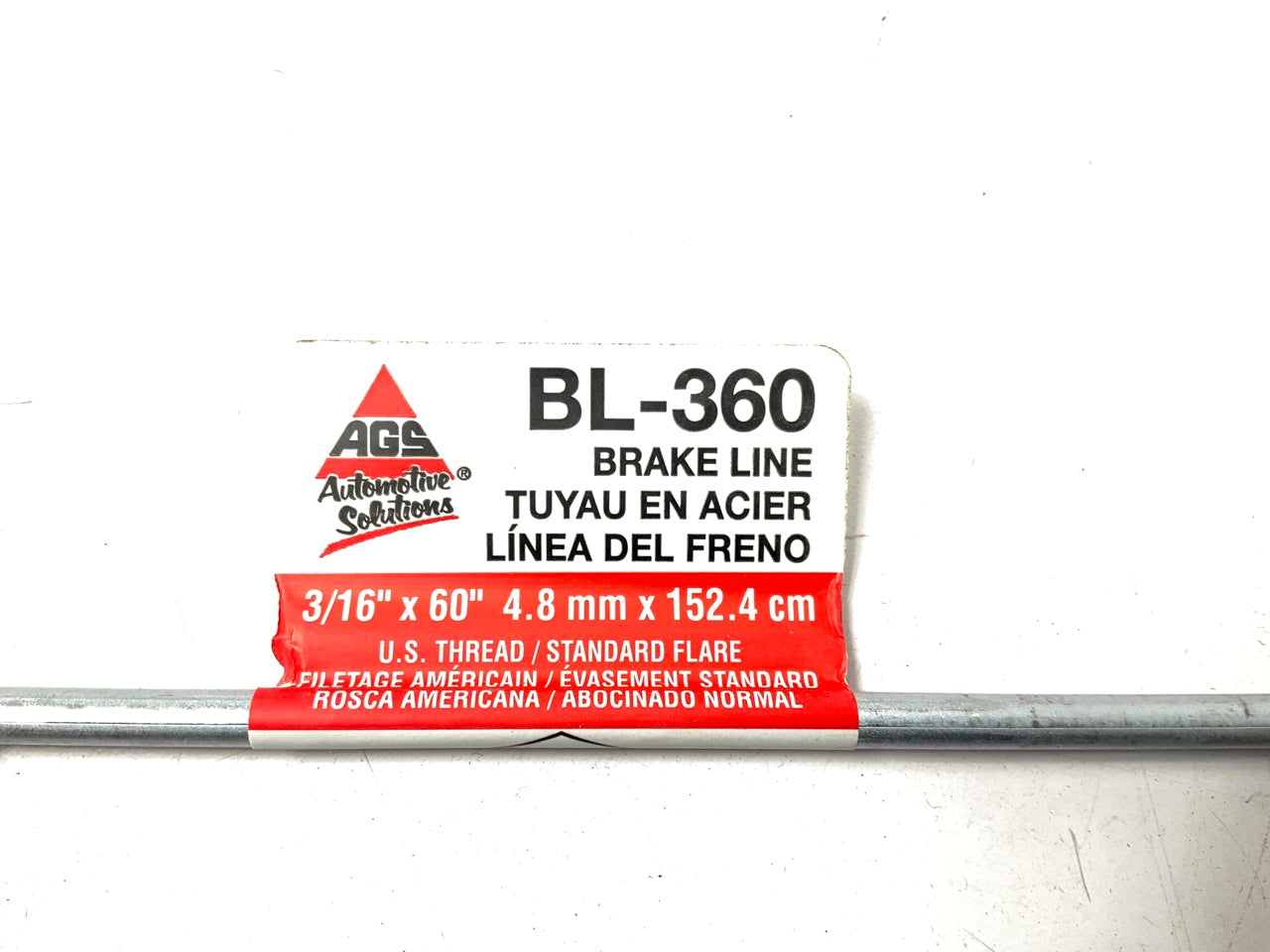 (10) AGS BL-360 Brake Line 3/16'' X 60'', US Thread, Standard Flare
