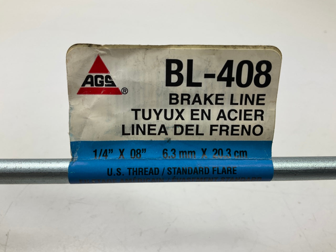 (5) AGS BL-408 Domestic Steel Brake Line, 1/4'' X 8''