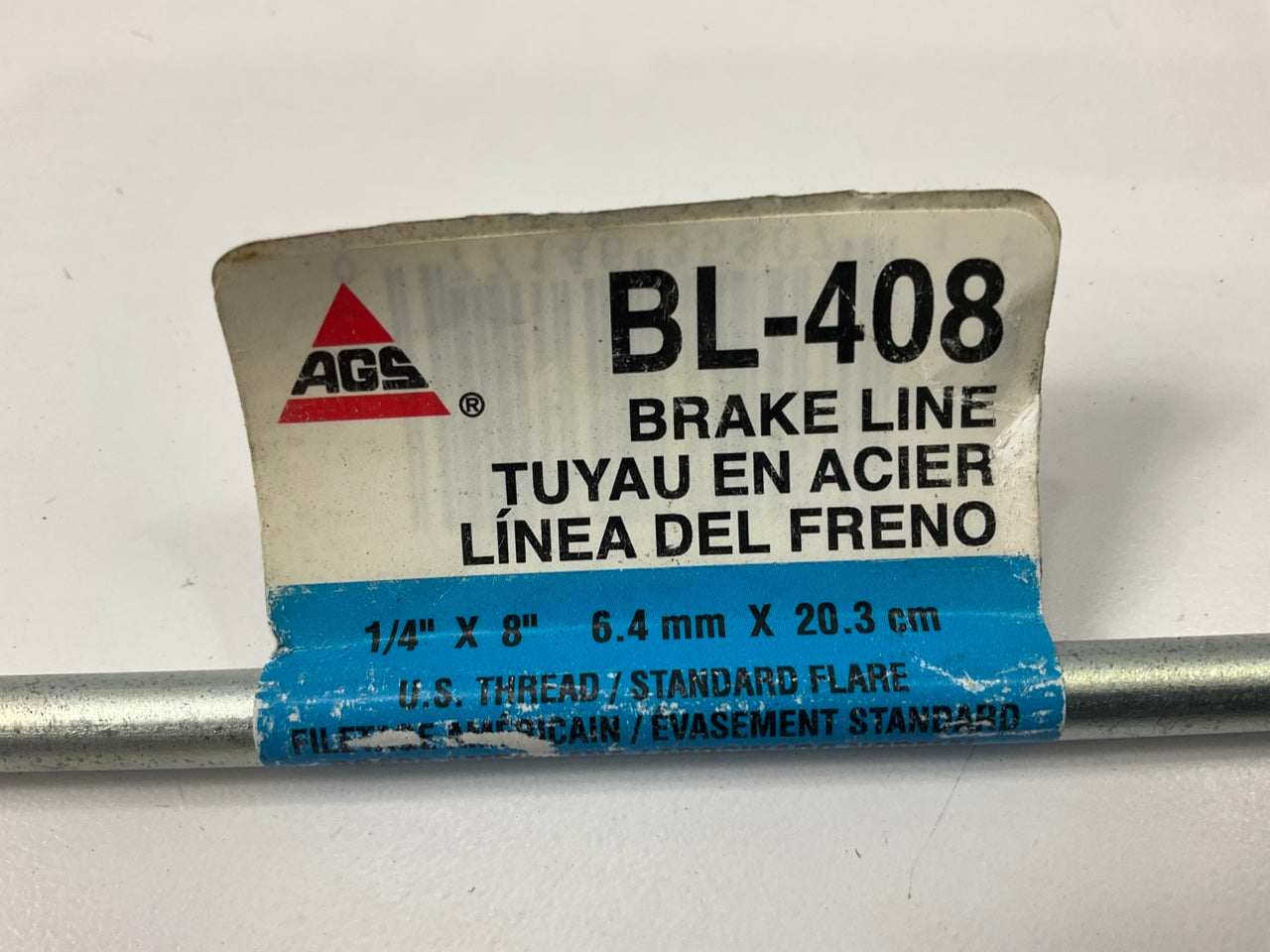 AGS BL-408 Domestic Steel Brake Line, 1/4'' X 8''