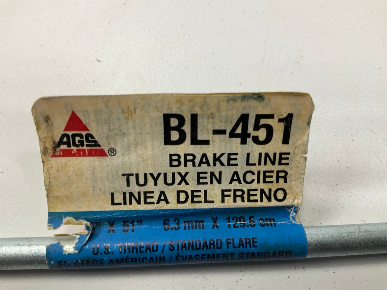 (8) AGS BL-451 Univerasl Domestic Steel Brake Line, 1/4'' X 51''