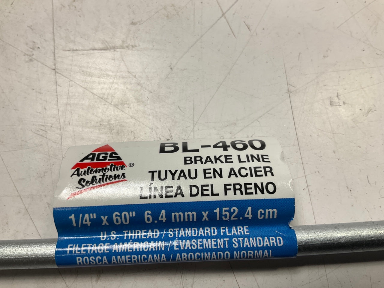 (10) AGS BL-460 Steel Brake Lines - 1/4'' X 60'', 7/16-24 SAE Fittings