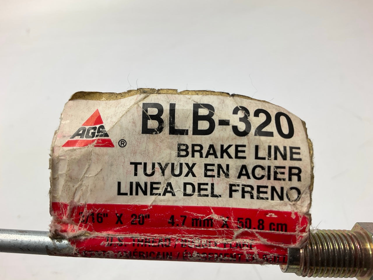 AGS BLB-320 British Steel Brake Line 3/16''X20'' Long, 3/8''-24'' Thread Size