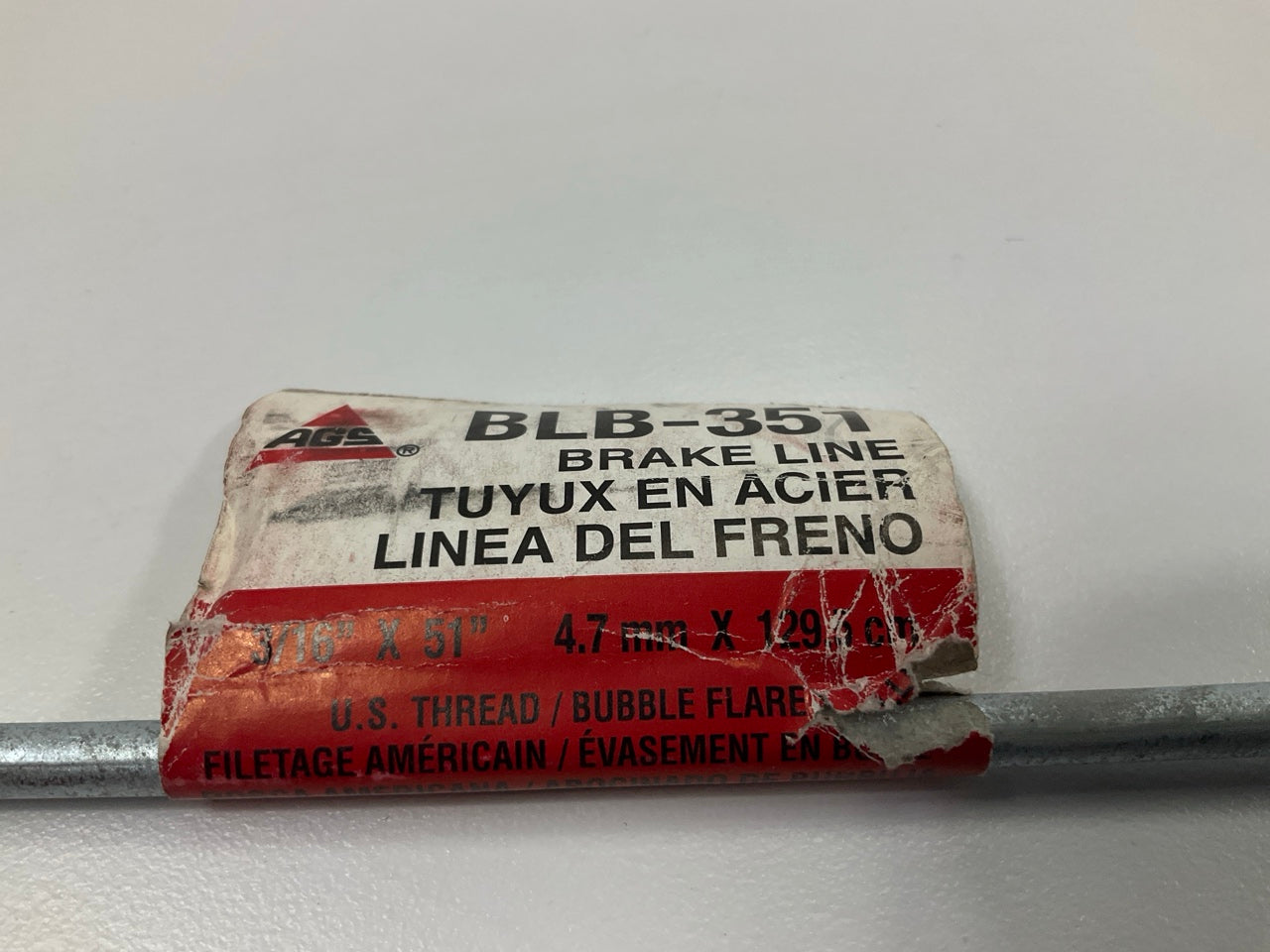 AGS BLB-351 Steel Brake Line 3/16'' X 51'' Long, 3/8-24'' Thread Size