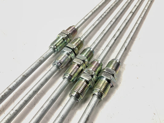 (5) AGS BLE-372 European Steel Brake Lines 3/16 X 72 In, M10x1 Thread Fittings