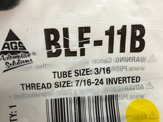 AGS BLF-11B Brake Line Steel Tube Nut, 3/16'' (7/16''-24 Inverted)