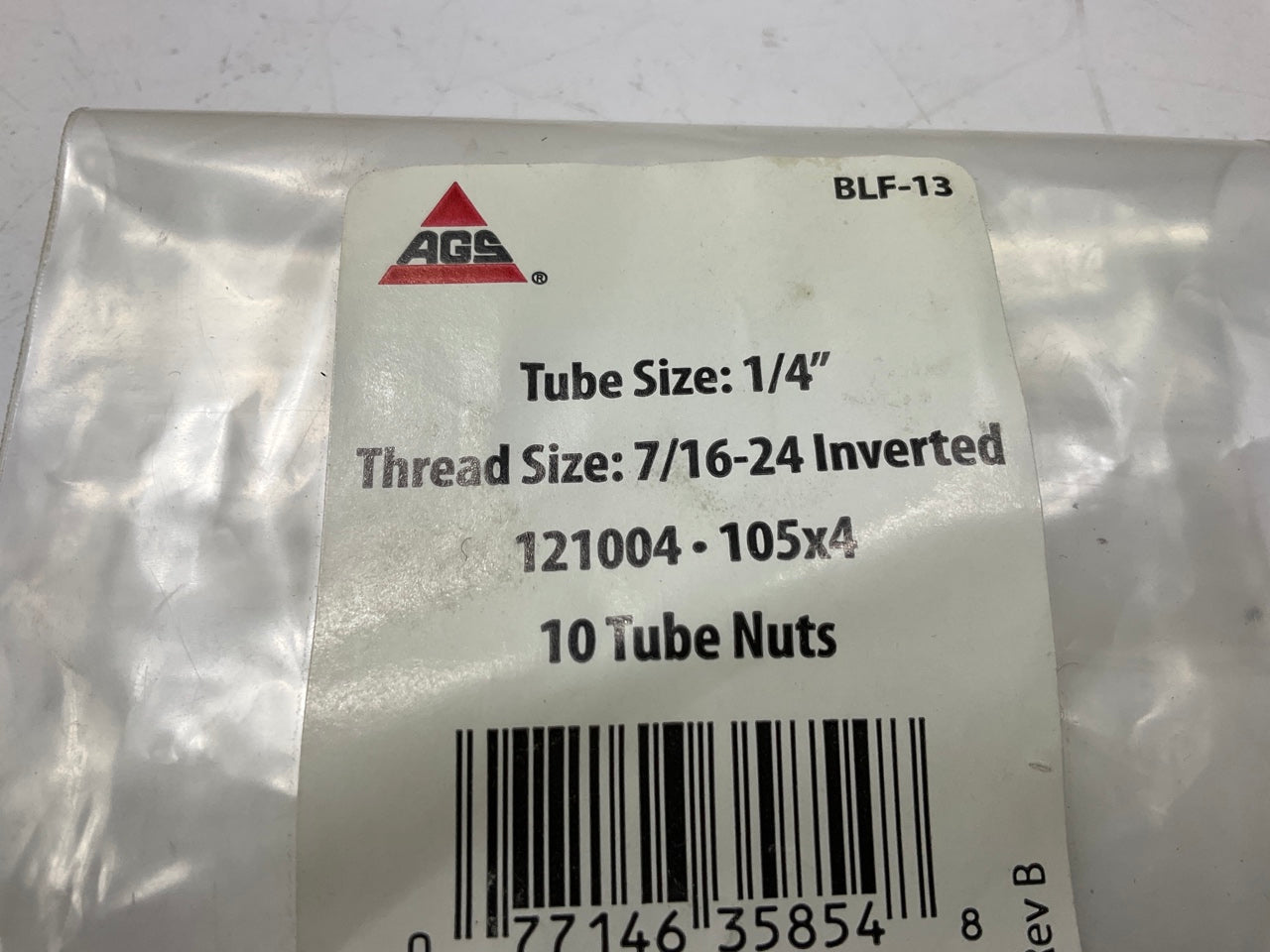 (9) AGS BLF-13 Brake Line Steel Tube Nut, 1/4'' (7/16''-24 Inverted)