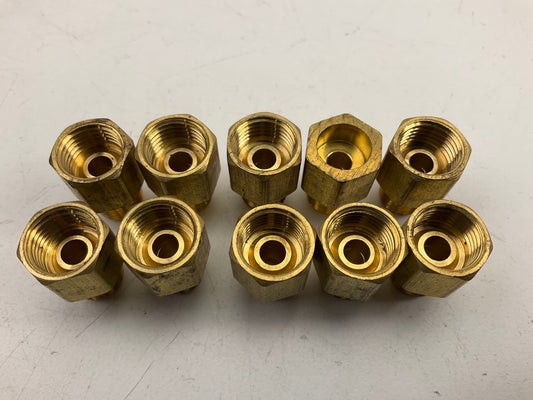 (10) AGS BLF-17 Brass Adapter Fitting 1/2-20'' Inverted Female, 7/16-24'' Inverted