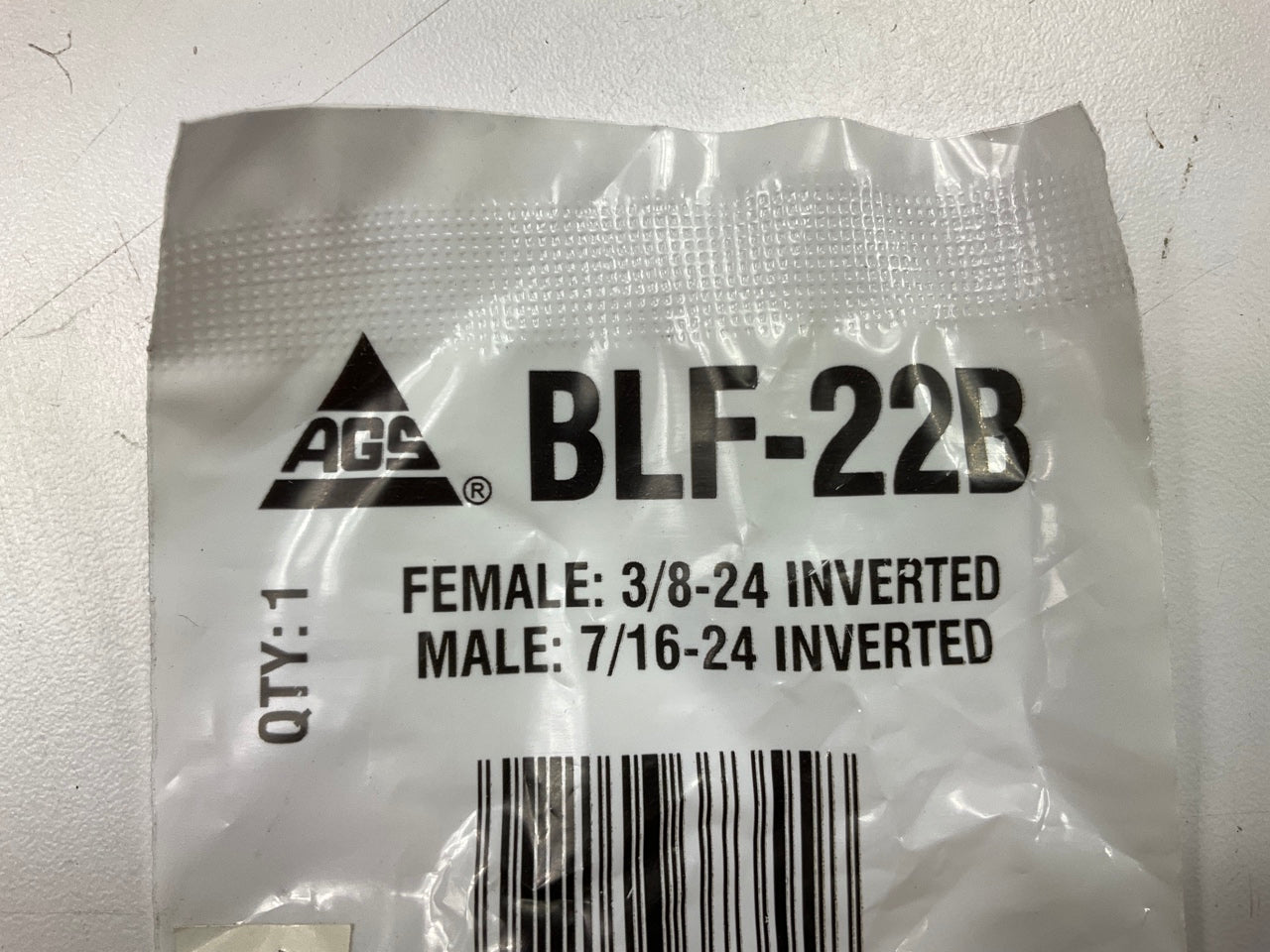 AGS BLF-22B Adapter, Brass, Female (3/8''-24 Inverted), Male (7/16''-24 Inverted)