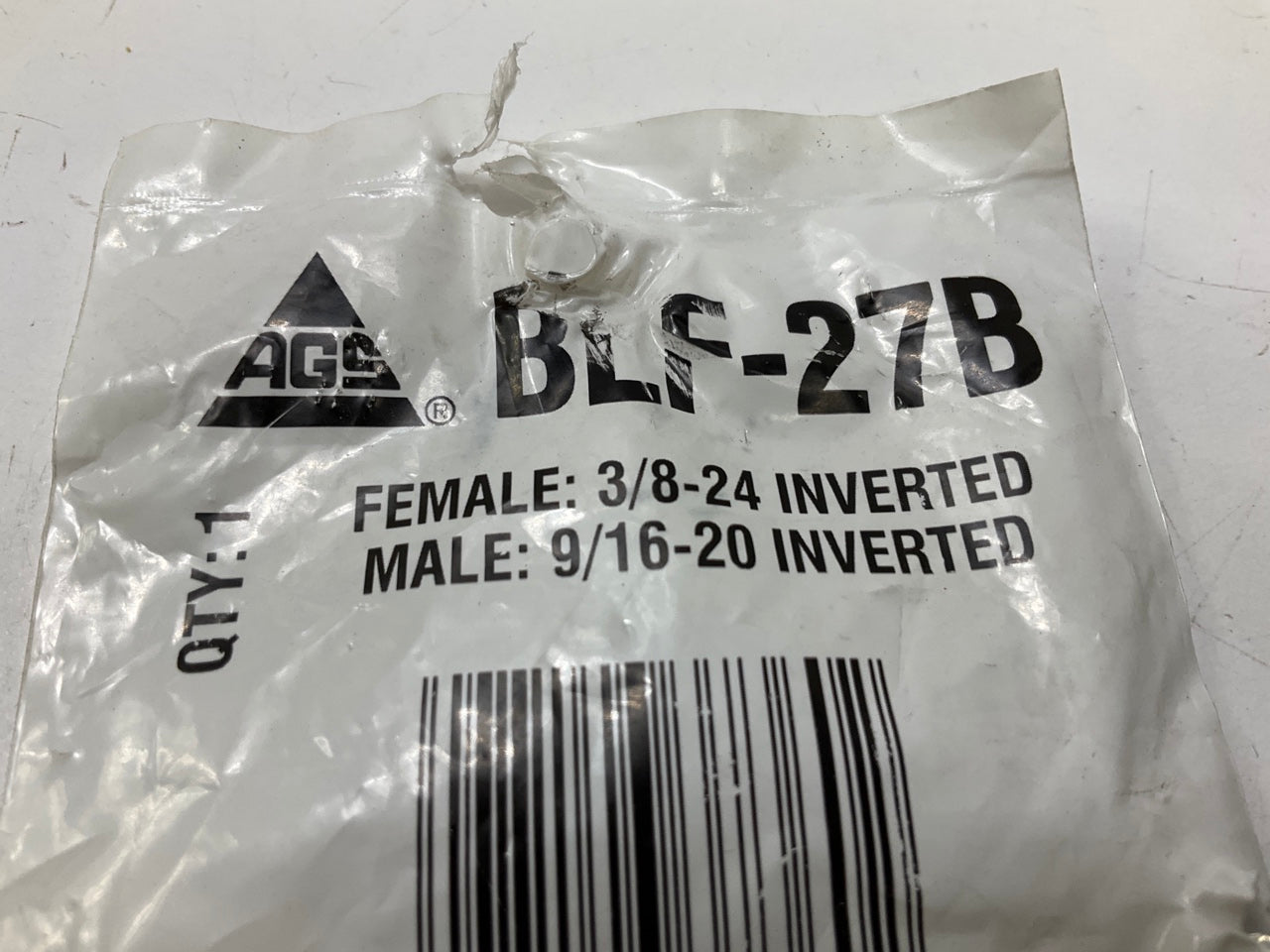 AGS BLF-27B Brass Adapter Fitting 3/8-24 Female, 9/16-20 Male Inverted