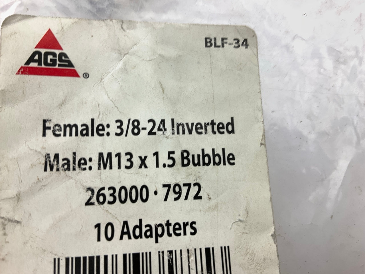 (10) AGS BLF-34 Brass Adapter, Female(3/8-24 Inverted), Male(M13x1.5 Bubble)
