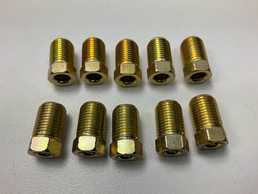 (10) AGS BLF-40 Brake Line Steel Tube Nut, 3/16'' (M10x1.0 Inverted)