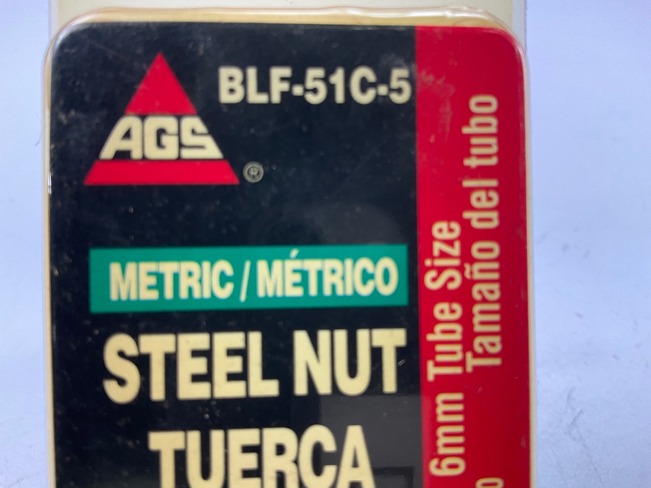 (5) AGS BLF-51C Brake Line Steel Tube Nut, 6mm (M12 X 1.0) Bubble