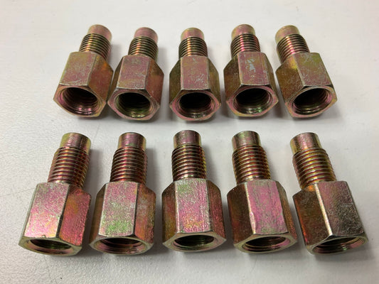 (10) AGS BLF-54C Steel Adapter, 3/8''-24 Bubble To M9 X 1.0 Inverted