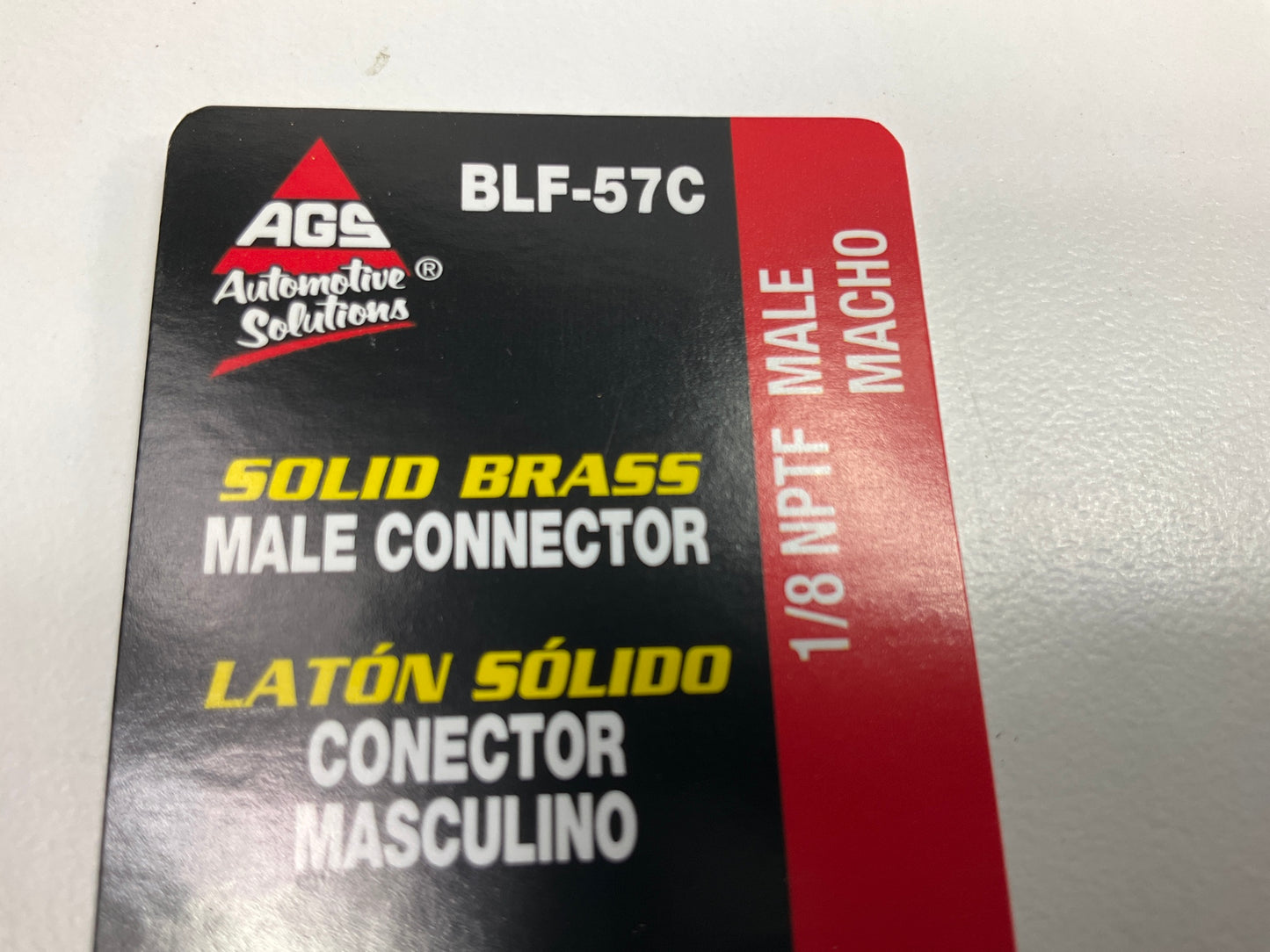 (5) AGS BLF-57C Brass Male Connector, 3/8''-24 Inverted To 1/8'' NPT