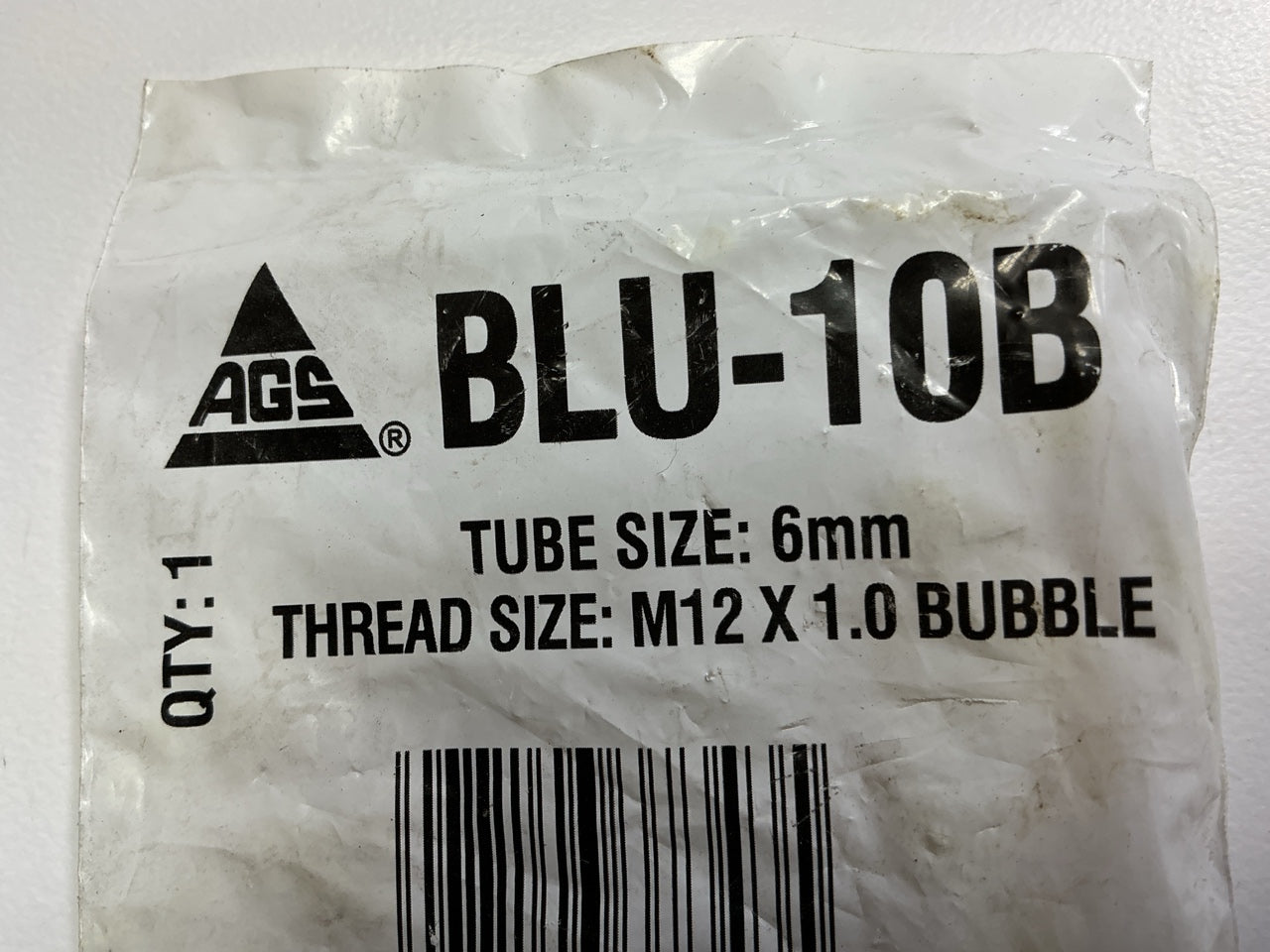 AGS BLU-10B Brass Brake Line Union, 6mm (M12x1.0 Bubble)