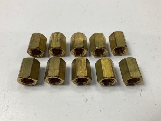 (10) AGS BLU-3 Brake Line Brass Fitting Union, 3/16'' (3/8''-24 Inverted)