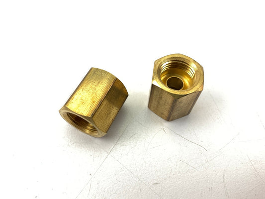 (10) AGS BLU-4 Brass Brake Line Union, 1/4'' (7/16''-24 Inverted)