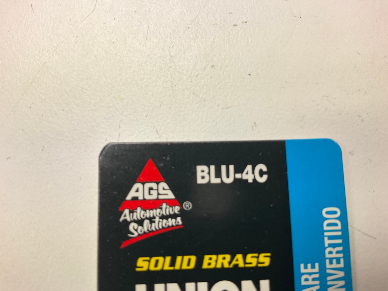 AGS BLU-4C Brass Brake Line Union, 1/4'' (7/16''-24 Inverted)