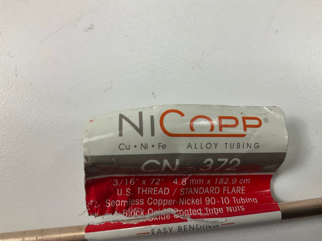 (7) AGS CN-372 Domestic Nickel / Copper Brake Line, 3/16'' Diameter X 72'' Long